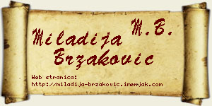 Miladija Brzaković vizit kartica